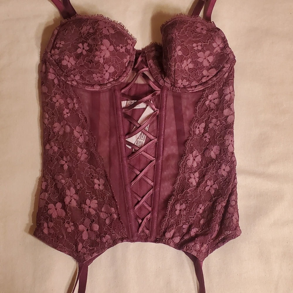 Victoria's secret maroon- burgundy corset bustier top A cup